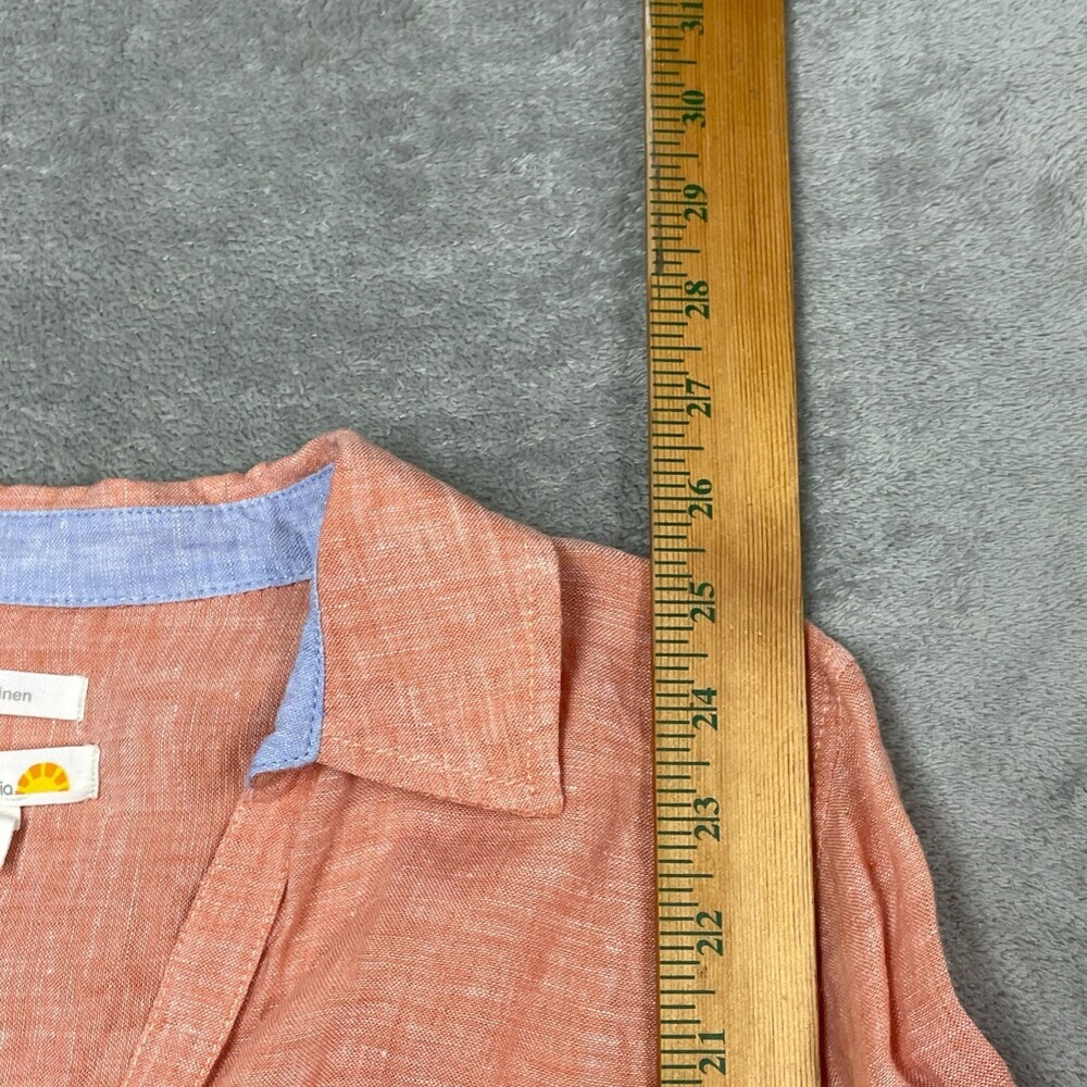 C&C California Womens Peach Linen Button-Up Shirt Small a0945 - Picture 3 of 6